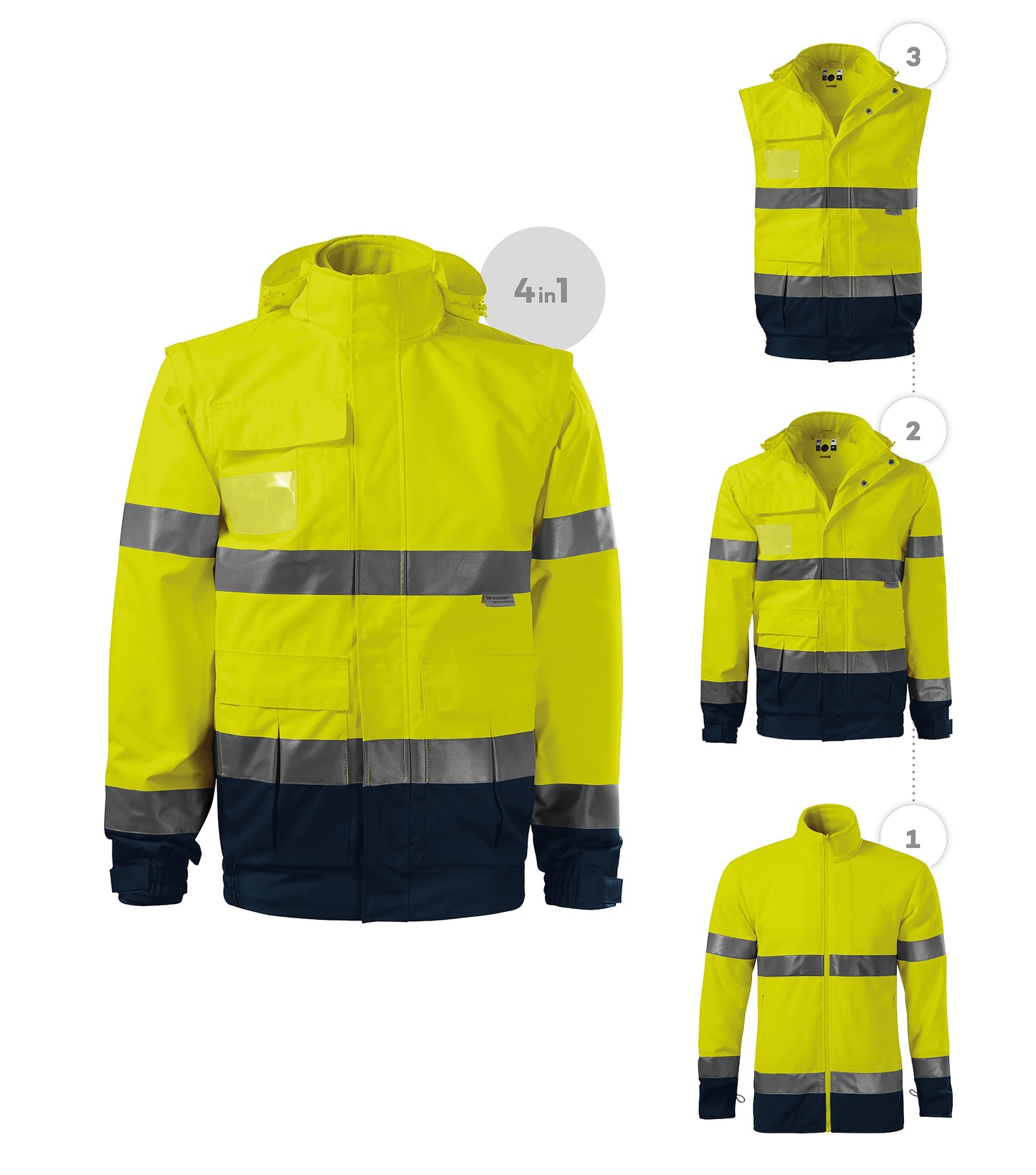 BLOUSON 4 en 1 haute visibilité